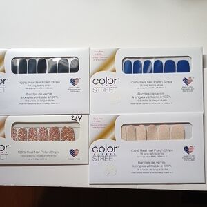 Color Street Nail Strips Collection - Black, Blue, Pink Glitter, Cream